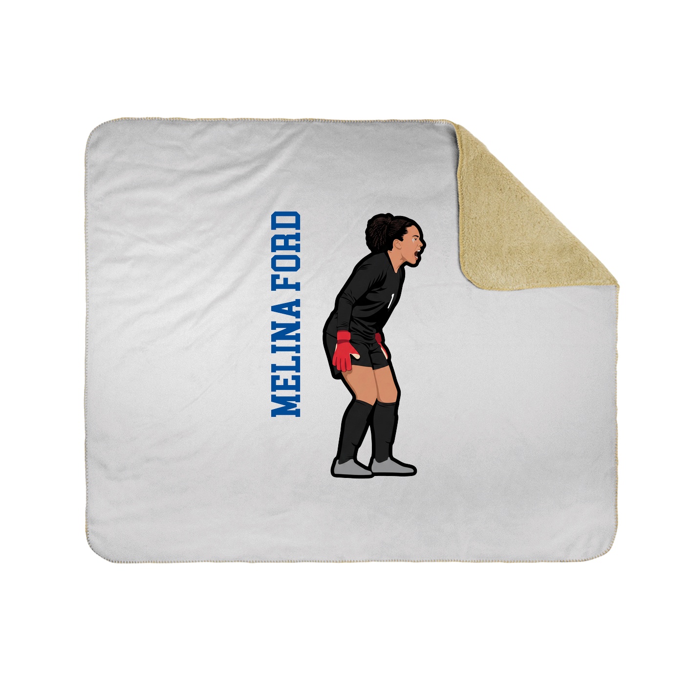 Throw Blanket — Name Vertical in White