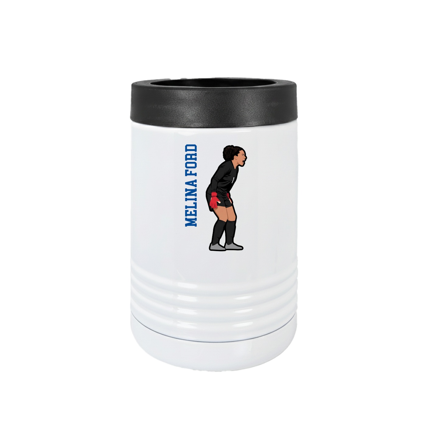 Beverage Holder — Name Vertical in White