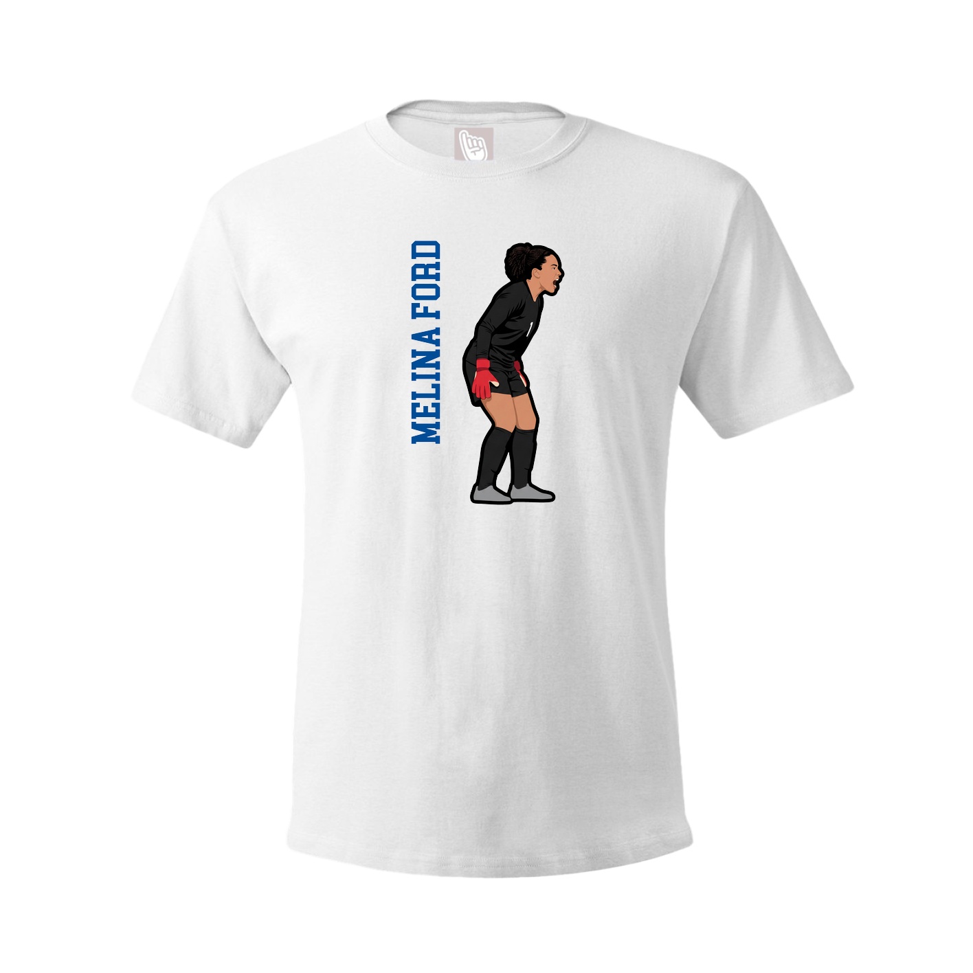 Youth Tee — Name Vertical in White