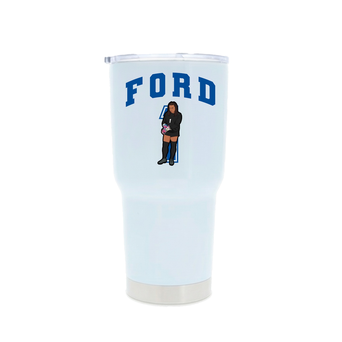30oz Stainless Steel Tumbler — Number in White