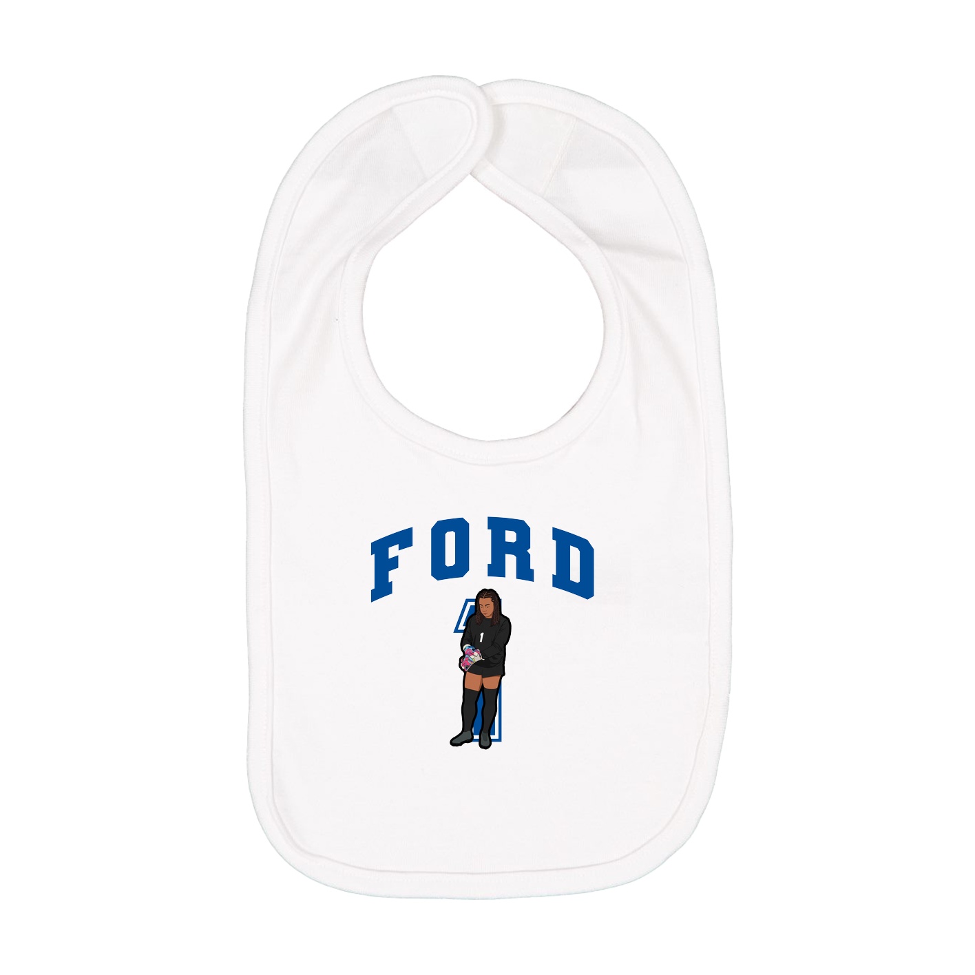 Infant Bib — Number in White