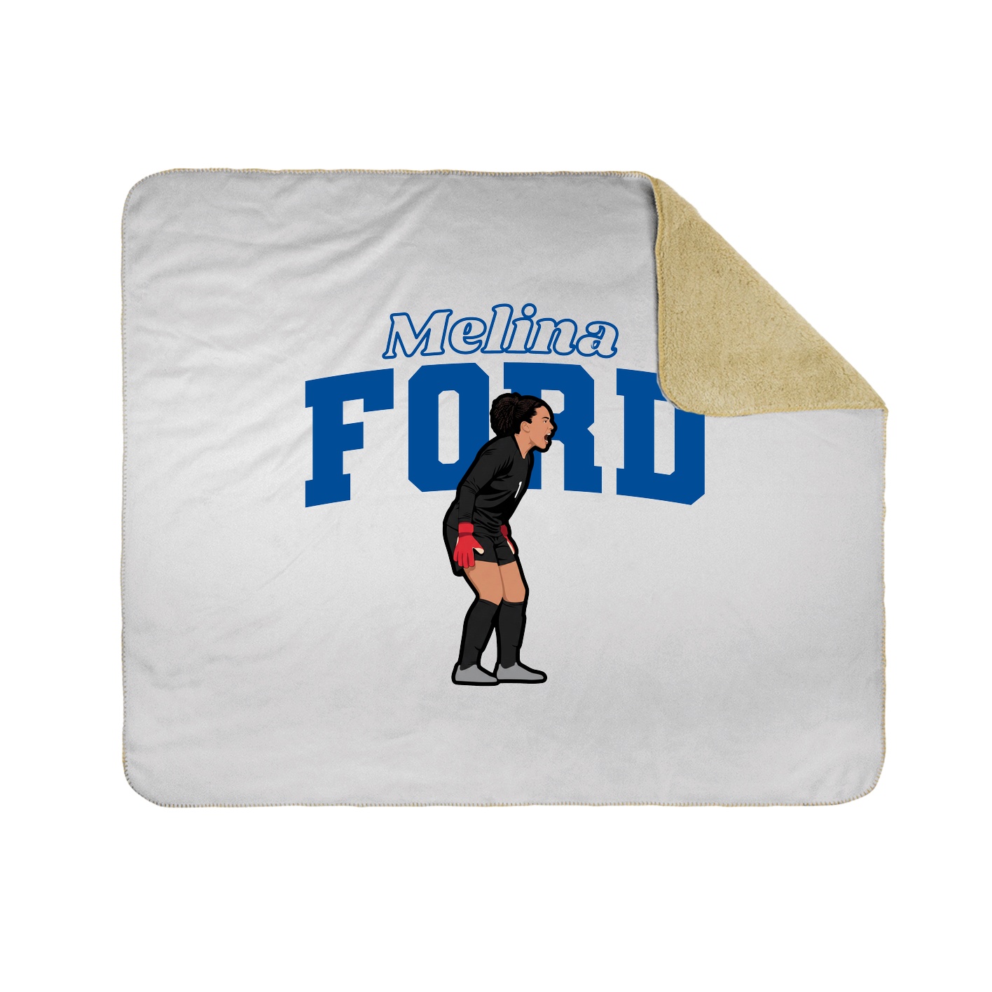 Throw Blanket — Name Arch in White