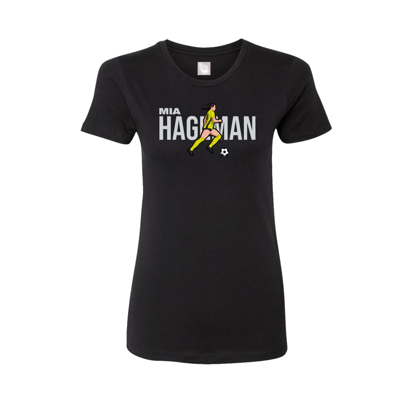 Fitted Women's Tee — Player Name in Black