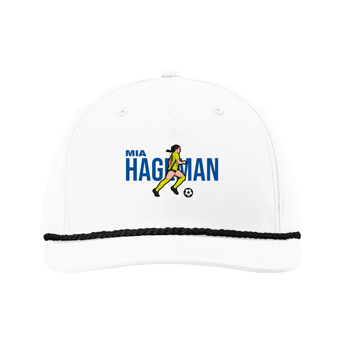 Five-Panel Classic Rope Cap — Player Name in White