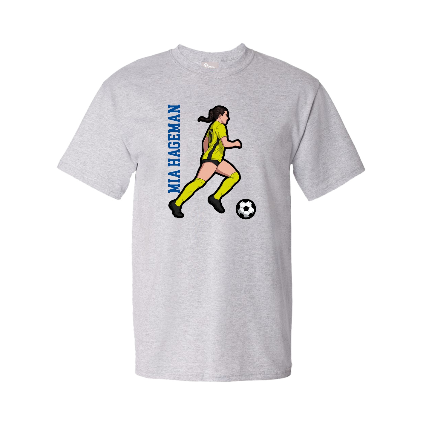 Tee — Name Vertical in Grey
