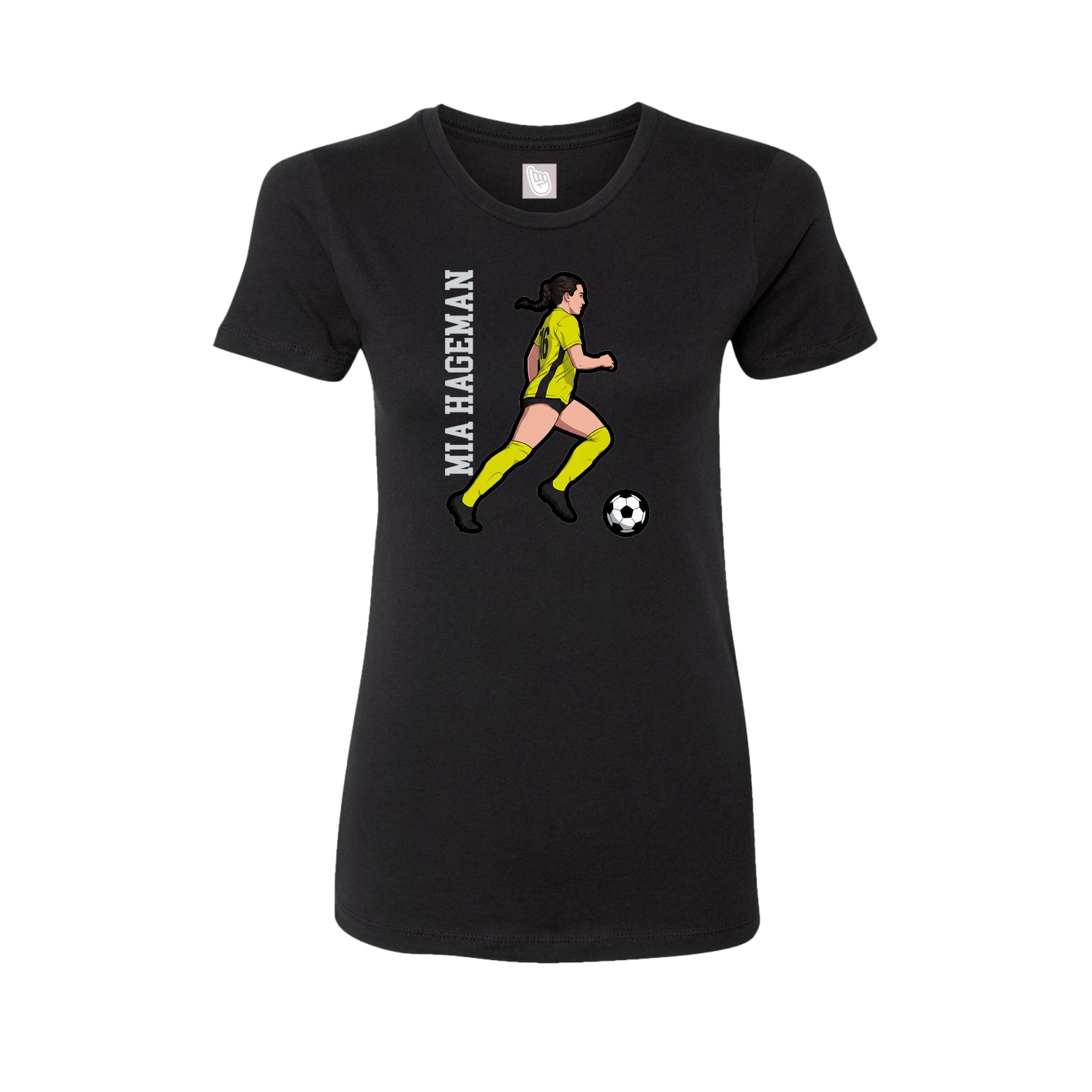 Fitted Women's Tee — Name Vertical in Black