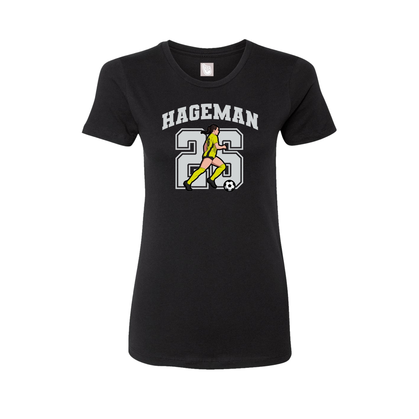 Fitted Women's Tee — Number in Black