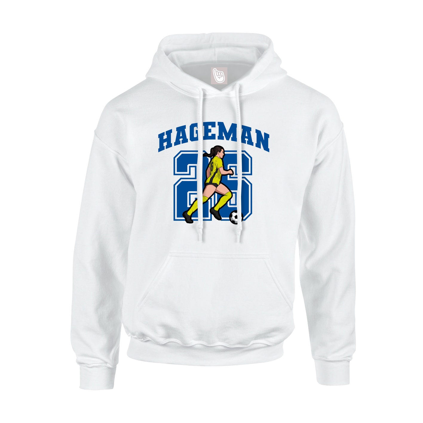 Youth Hoodie — Number in White