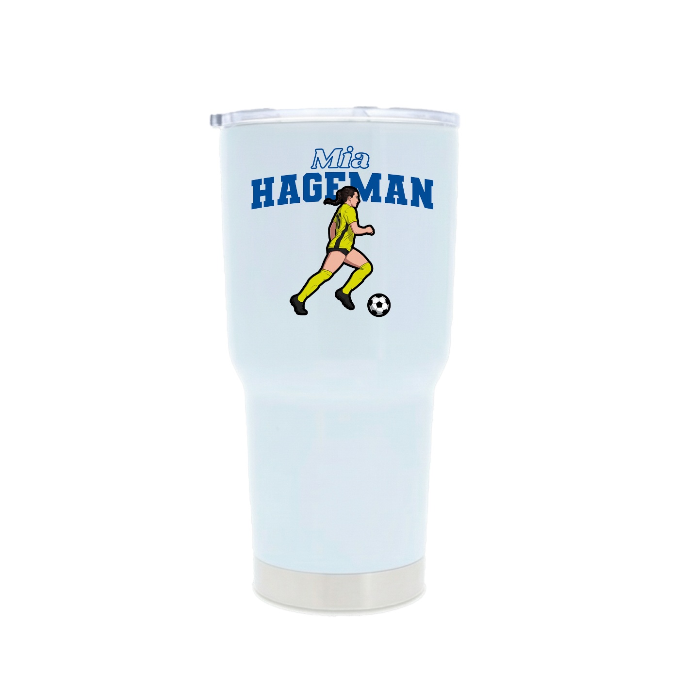 30oz Stainless Steel Tumbler — Name Arch in White