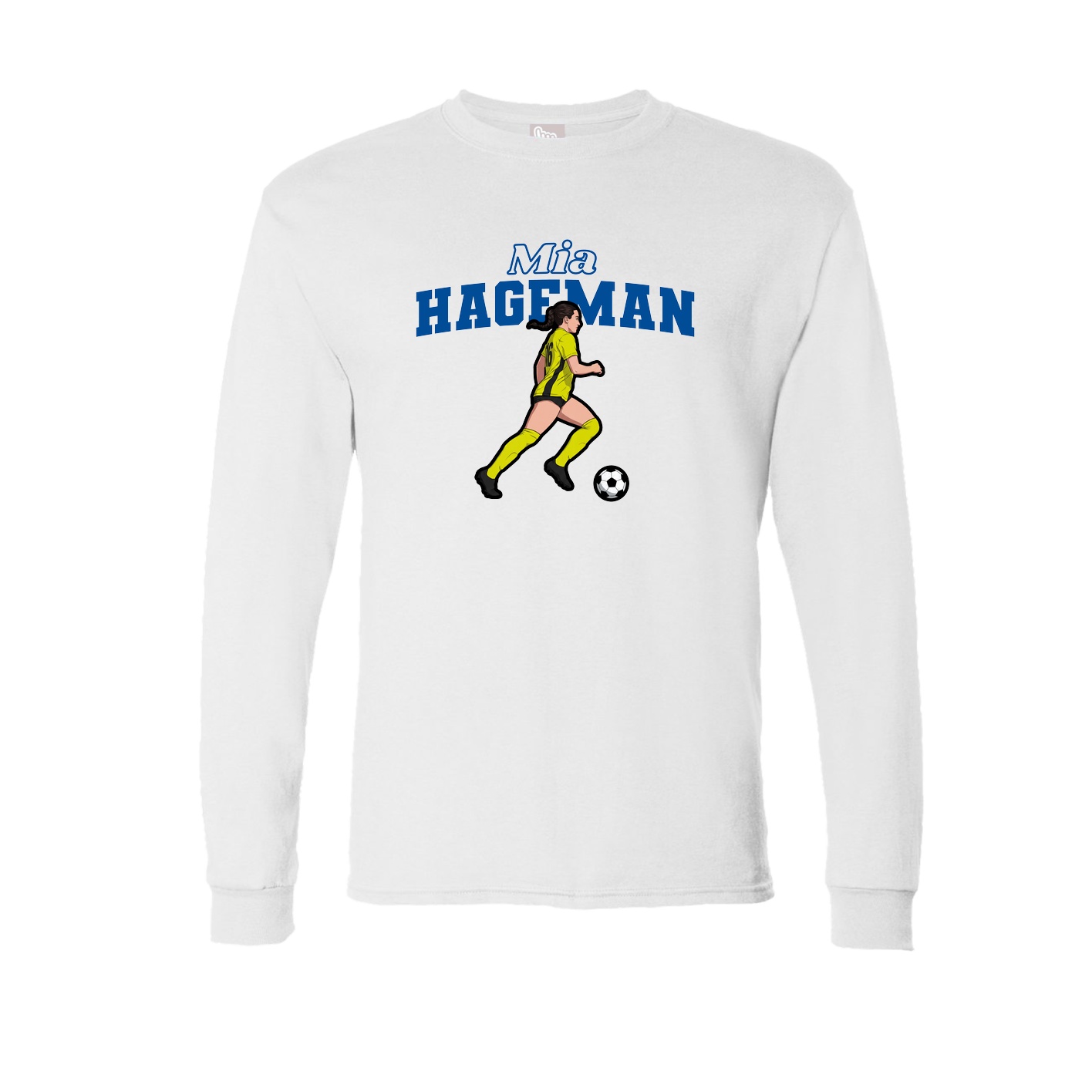Long Sleeve Tee — Name Arch in White