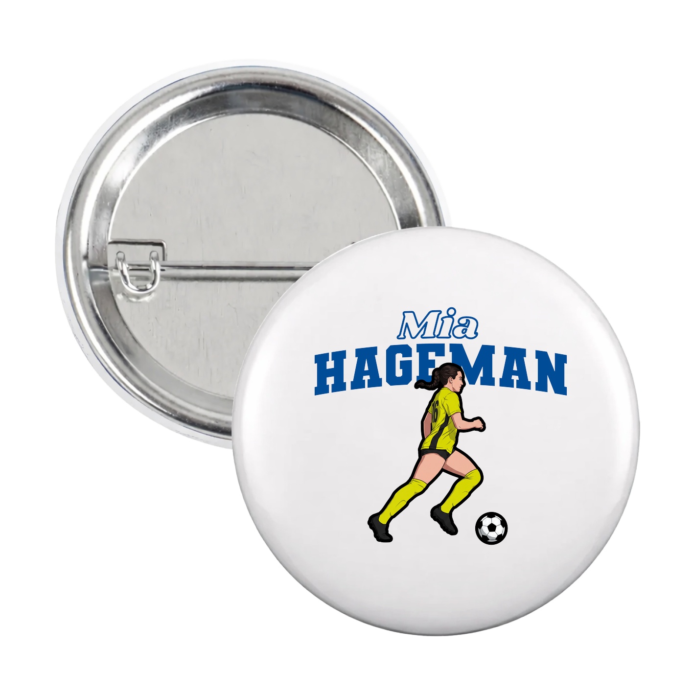 Game Day Button — Name Arch in White