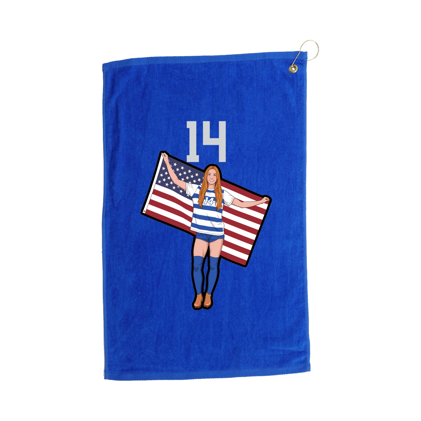 Golf Towel — Number Top in Royal