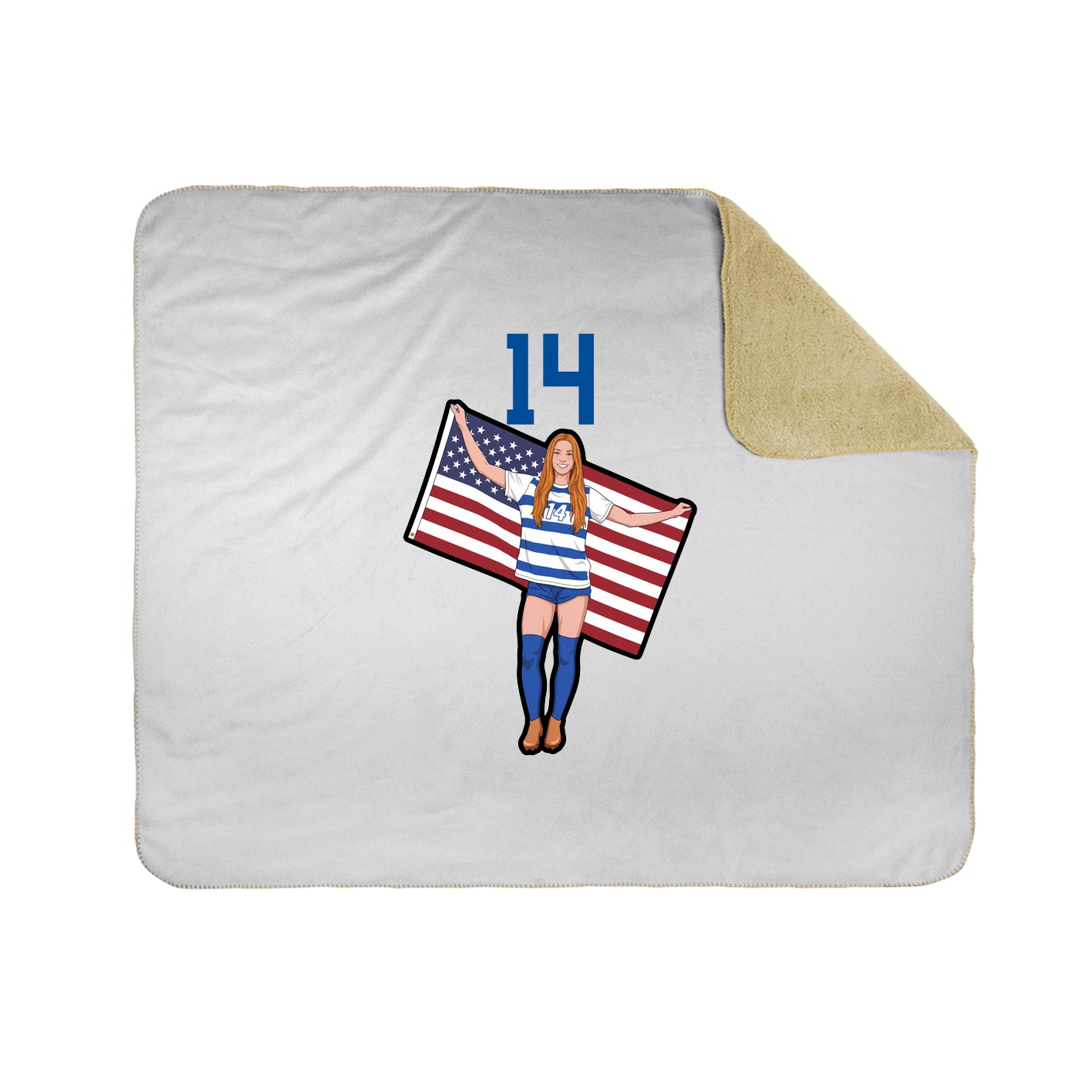 Throw Blanket — Number Top in White