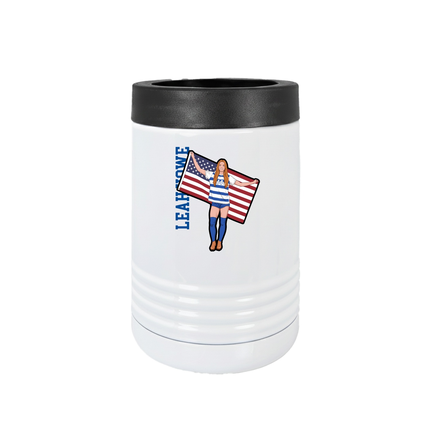 Beverage Holder — Name Vertical in White