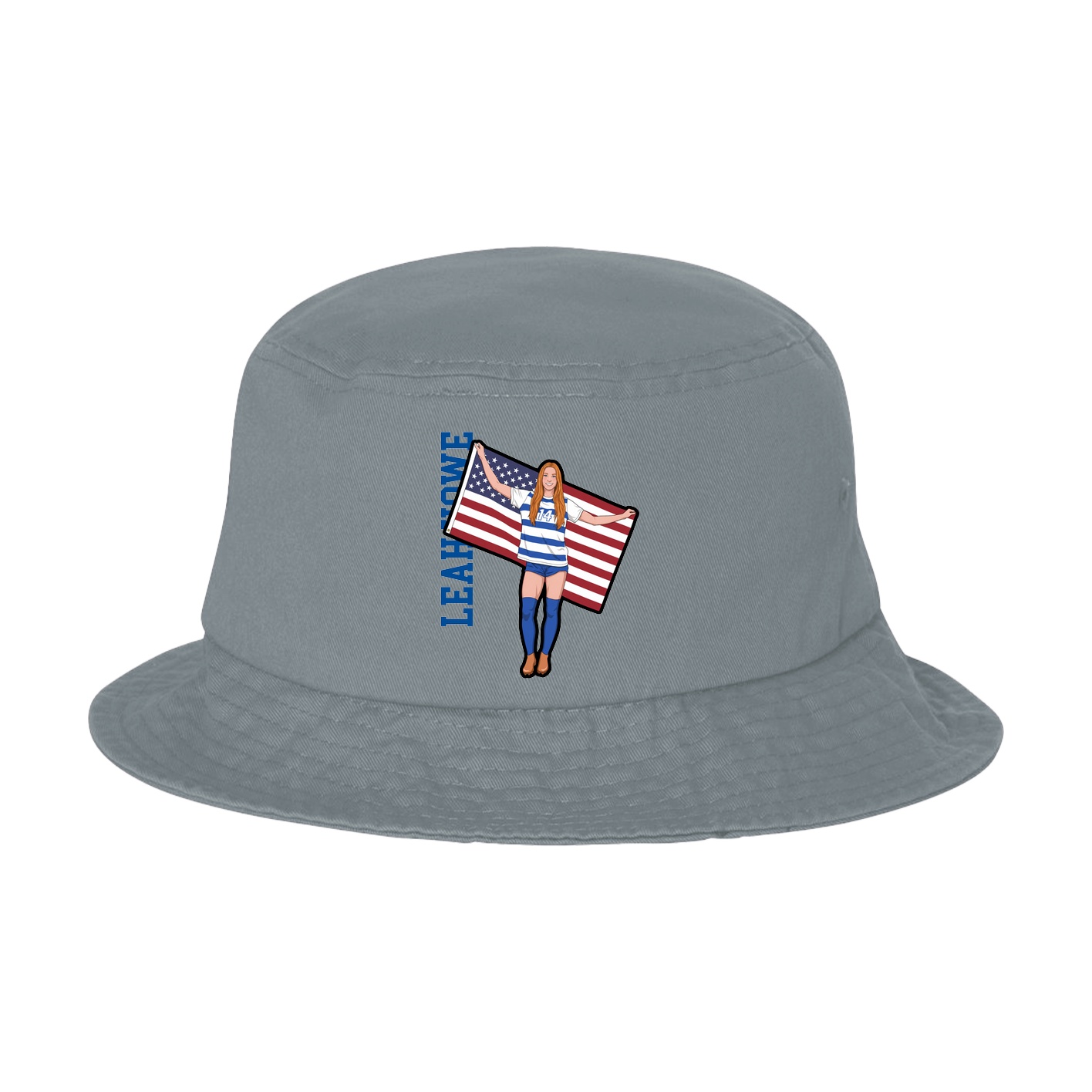 Bucket Cap — Name Vertical in Grey