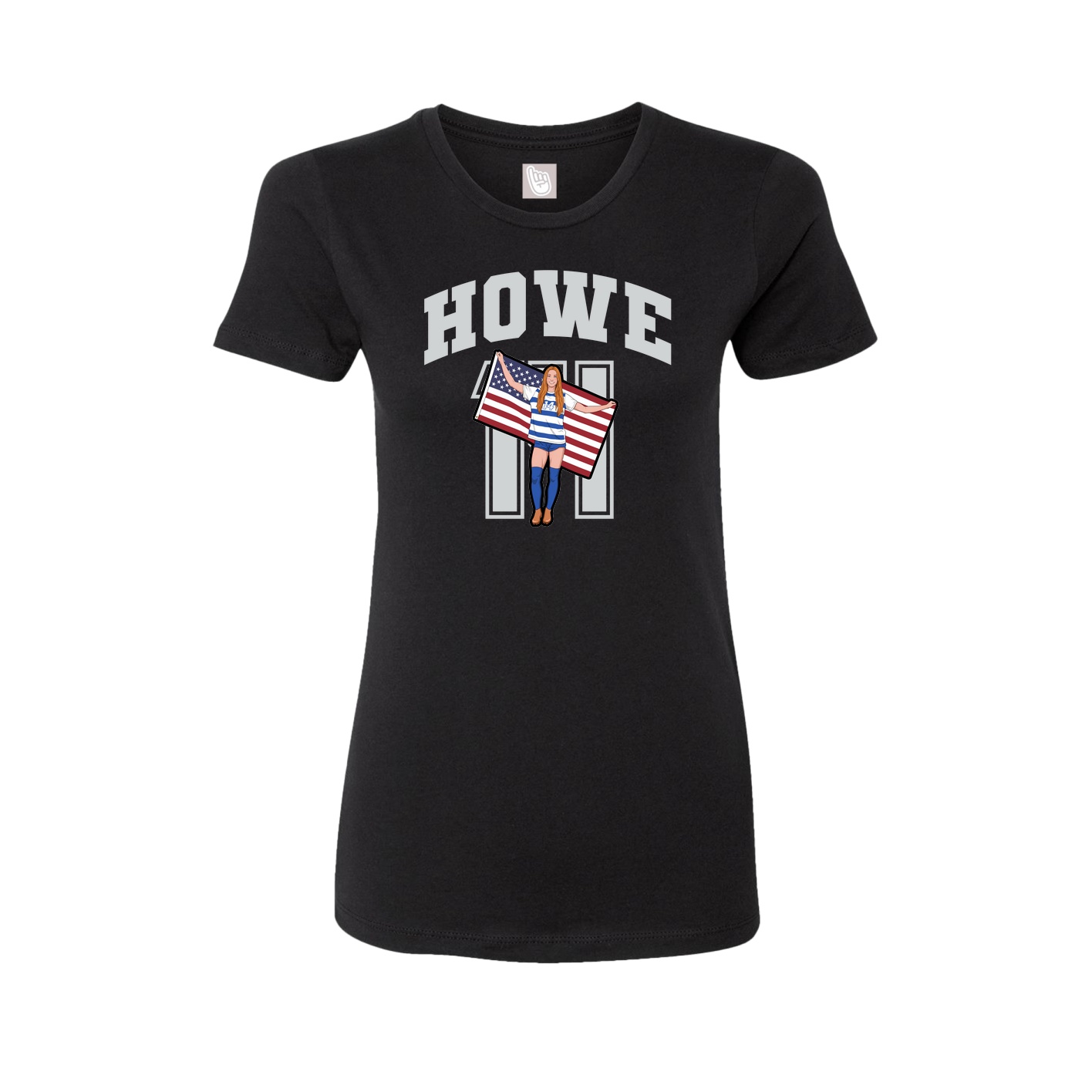 Fitted Women's Tee — Number in Black