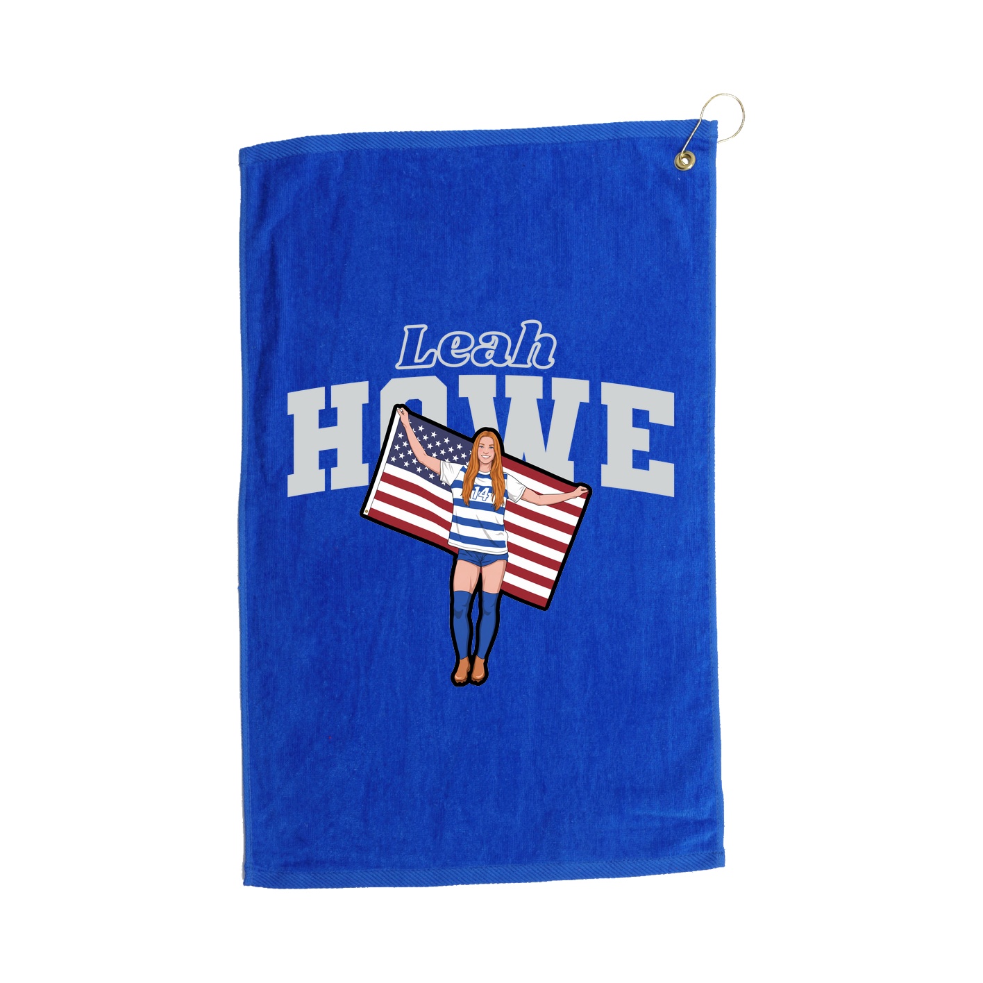 Golf Towel — Name Arch in Royal