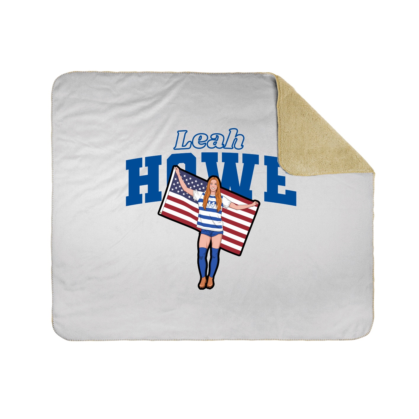 Throw Blanket — Name Arch in White