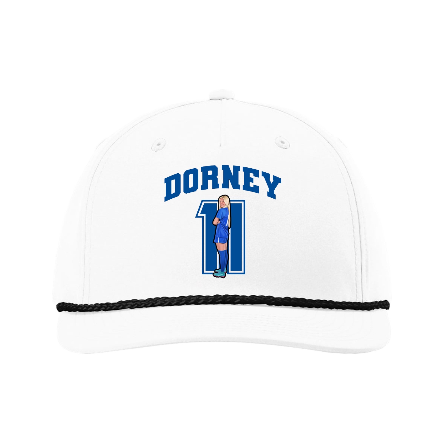 Five-Panel Classic Rope Cap — Number in White