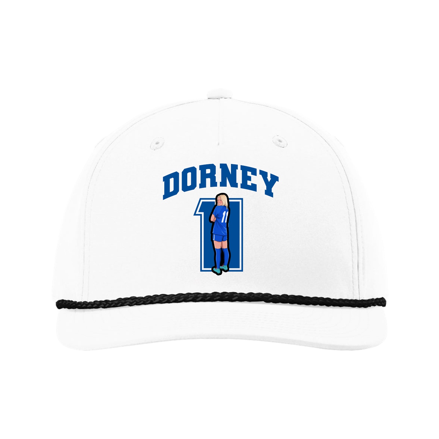 Five-Panel Classic Rope Cap — Number in White