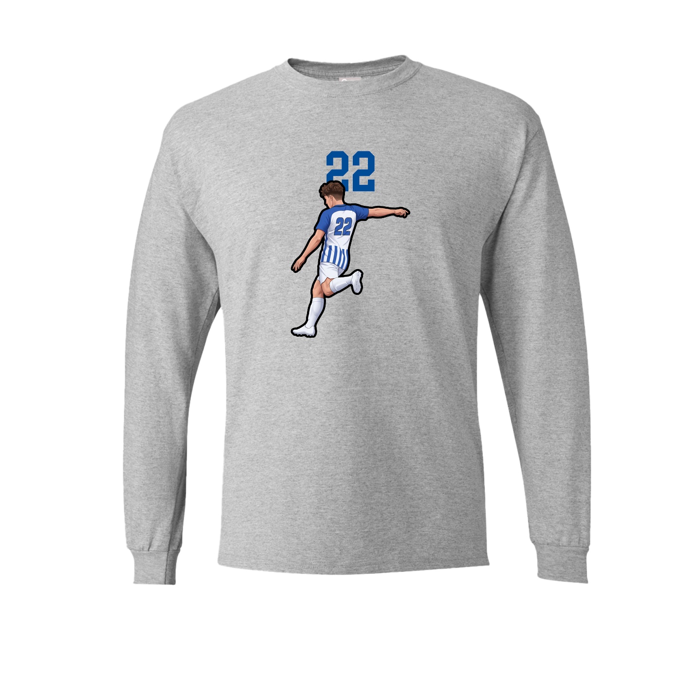 Long Sleeve Tee — Number Top in Grey