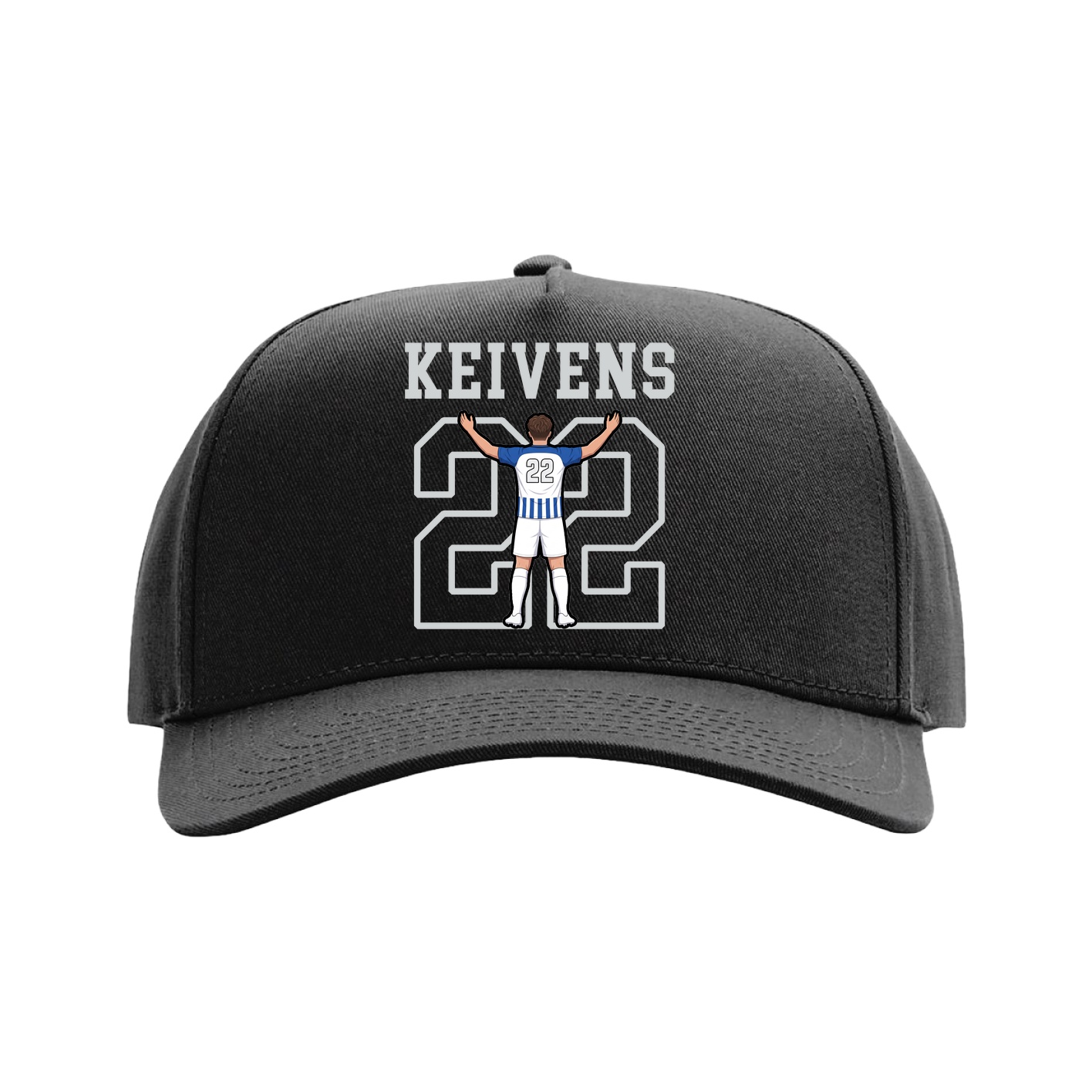Full Fabric Five-Panel Champ Cap — Shirsey in Black