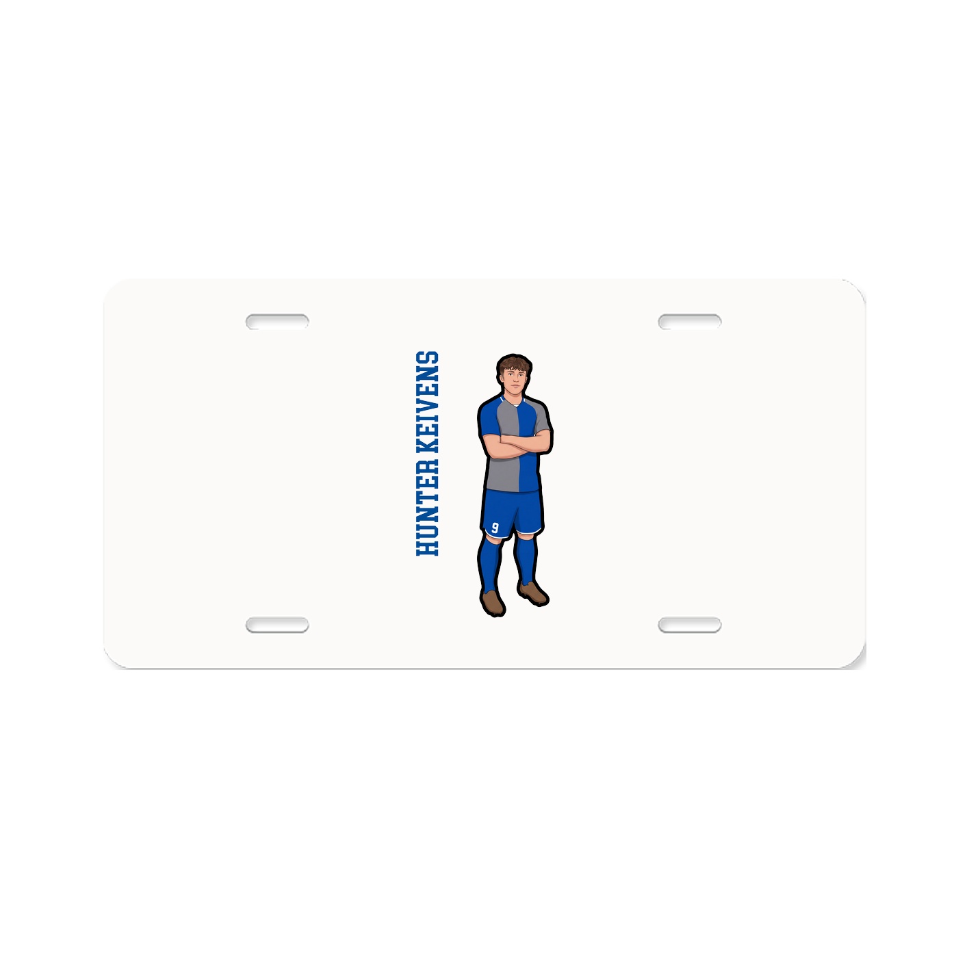 License Plate — Name Vertical in Classic