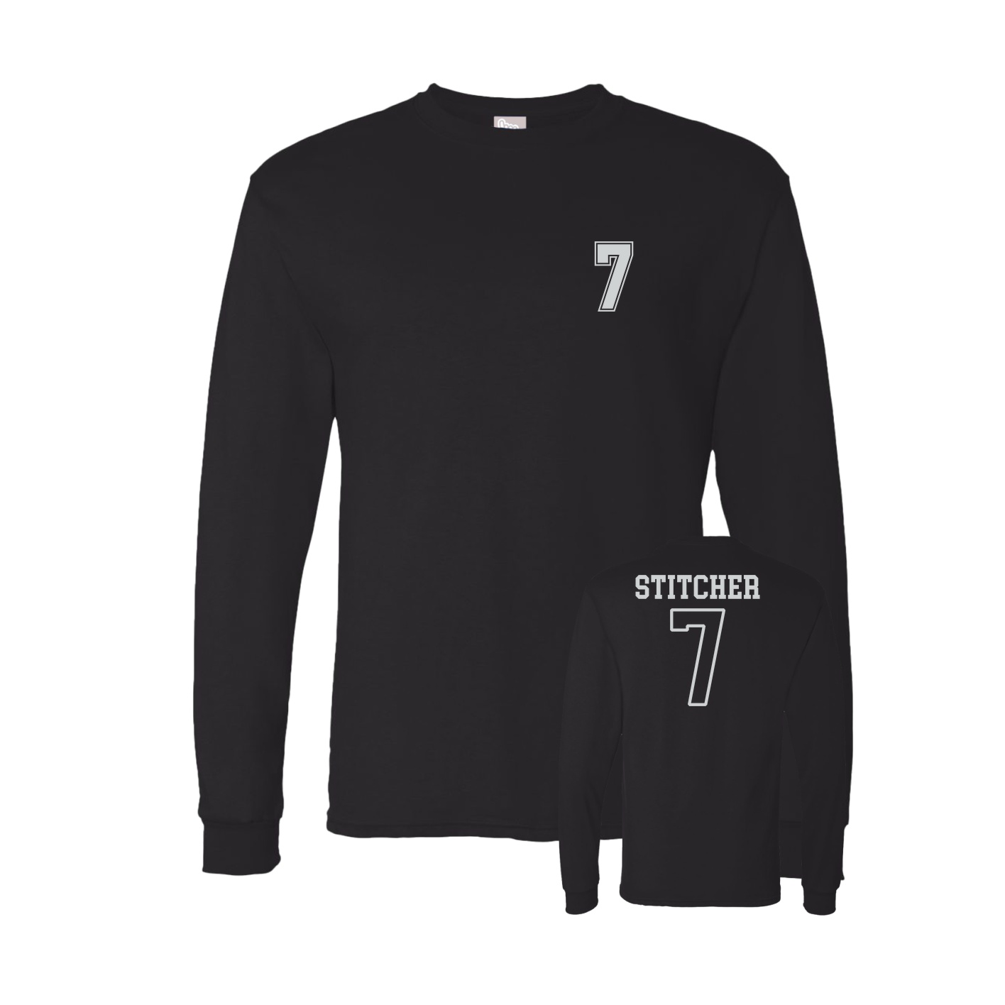 Long Sleeve Tee — Chest Back in Black