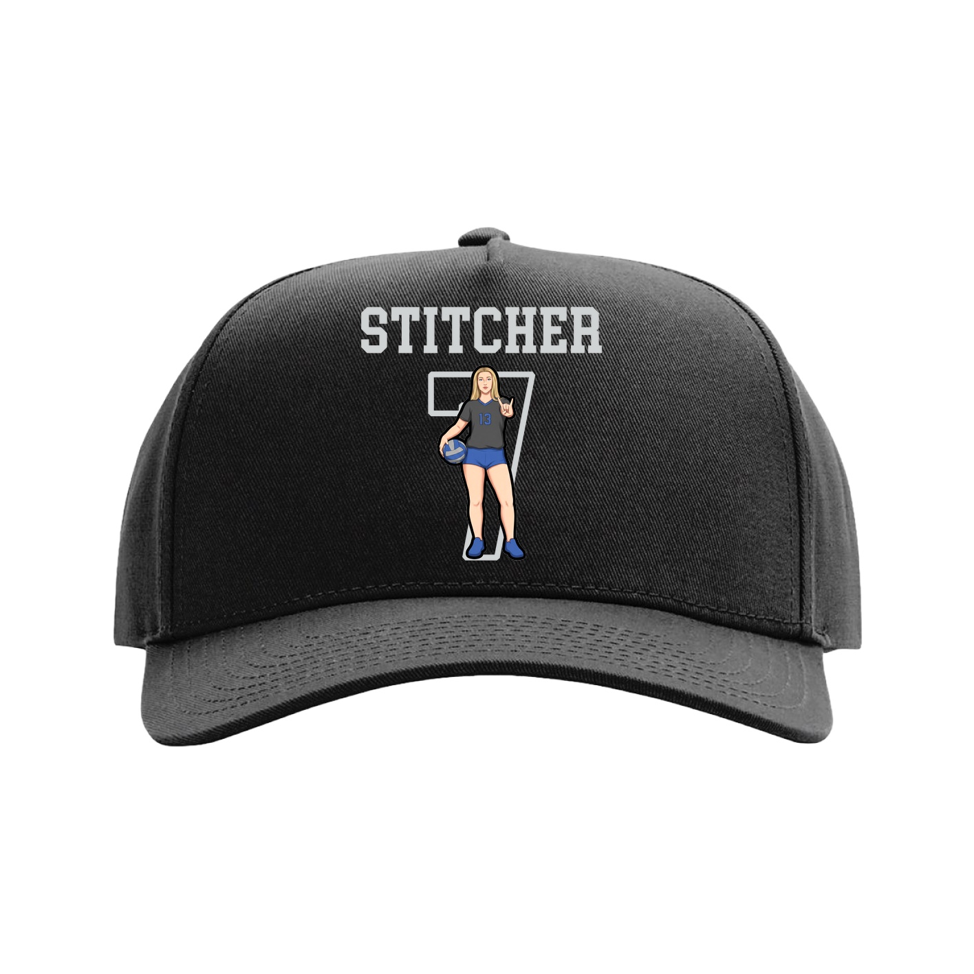 Full Fabric Five-Panel Champ Cap — Shirsey in Black
