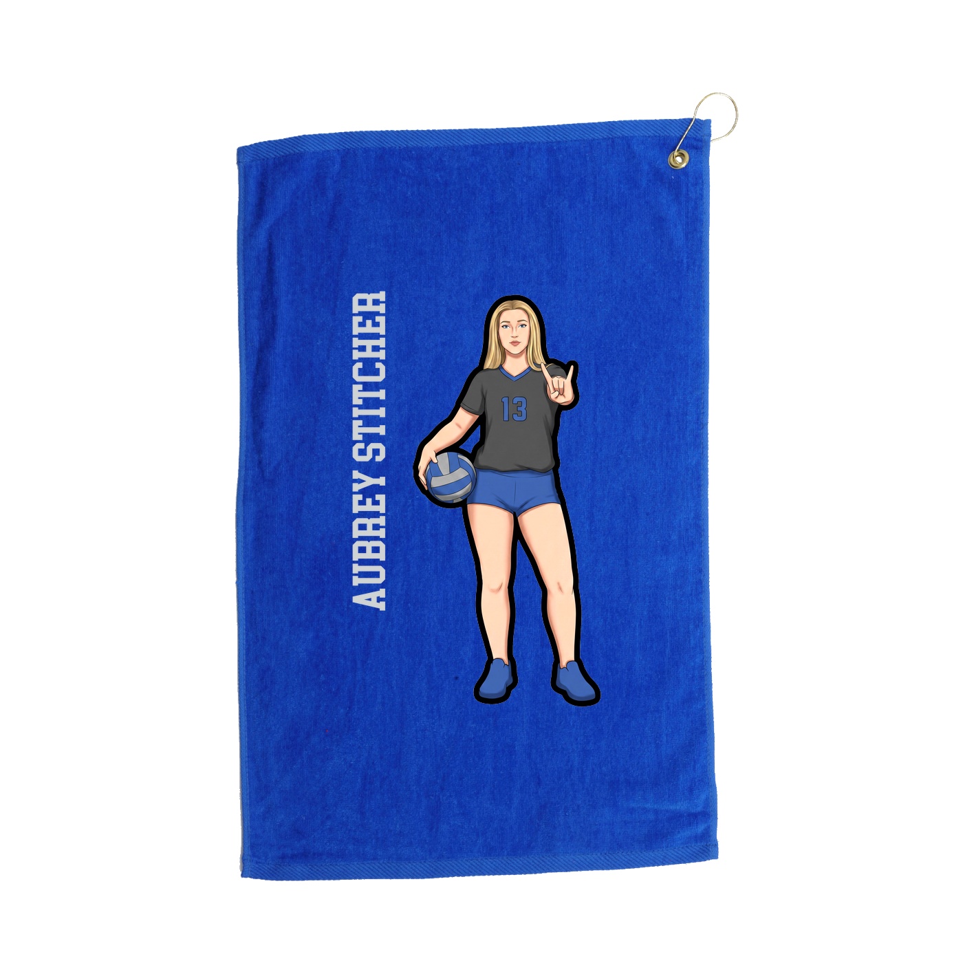 Golf Towel — Name Vertical in Royal