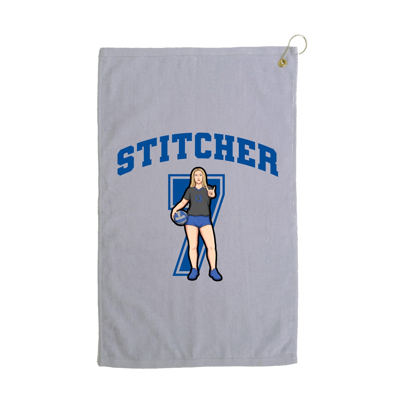 Golf Towel — Number in Grey