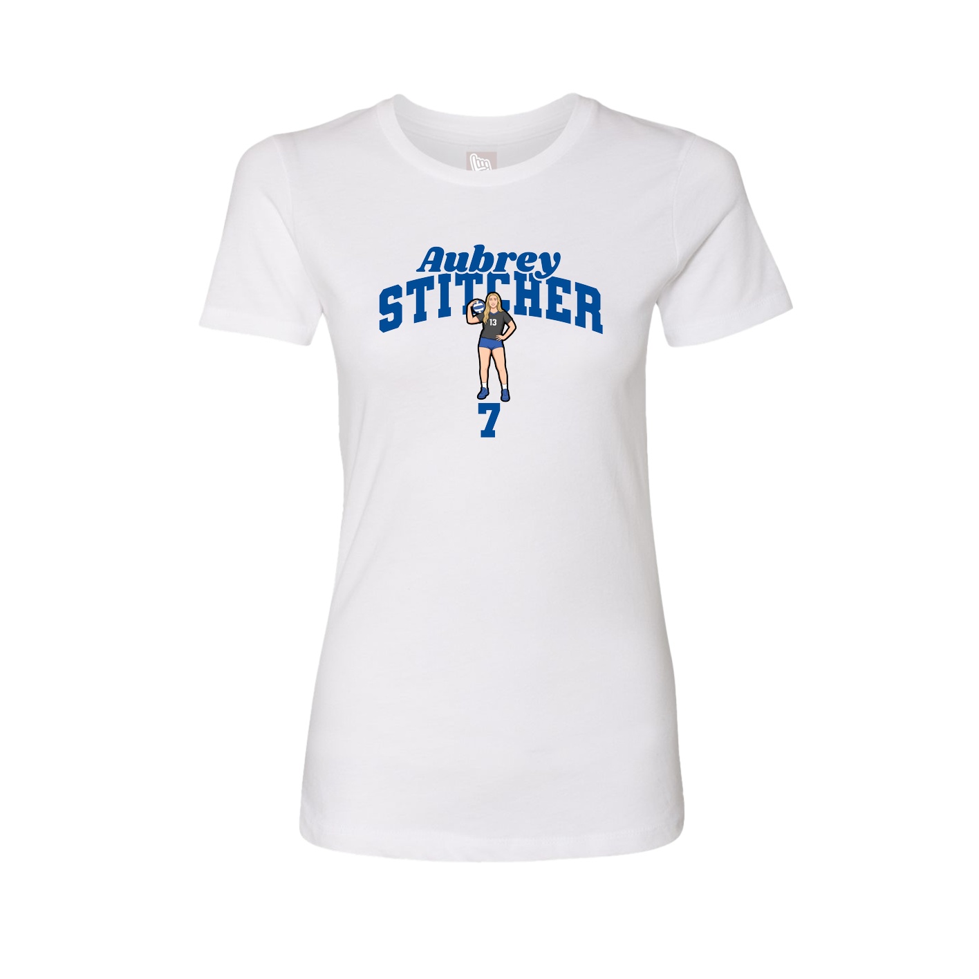 Fitted Women's Tee — Signature Arch in White
