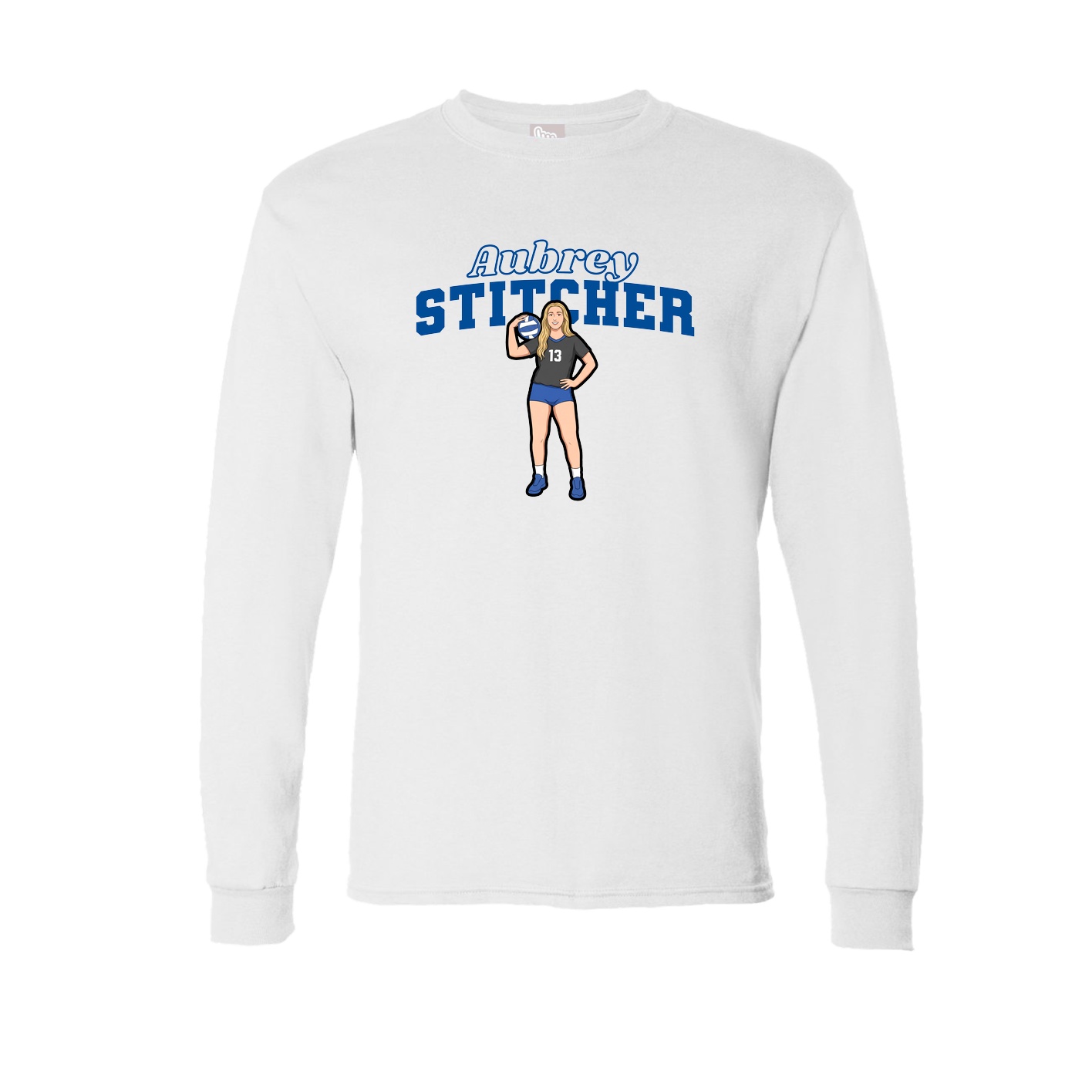 Long Sleeve Tee — Name Arch in White