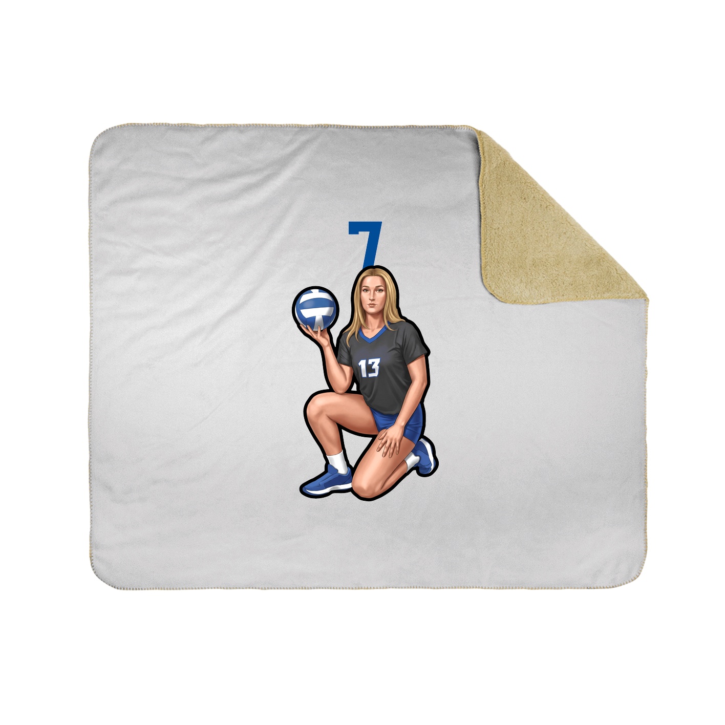 Throw Blanket — Number Top in White