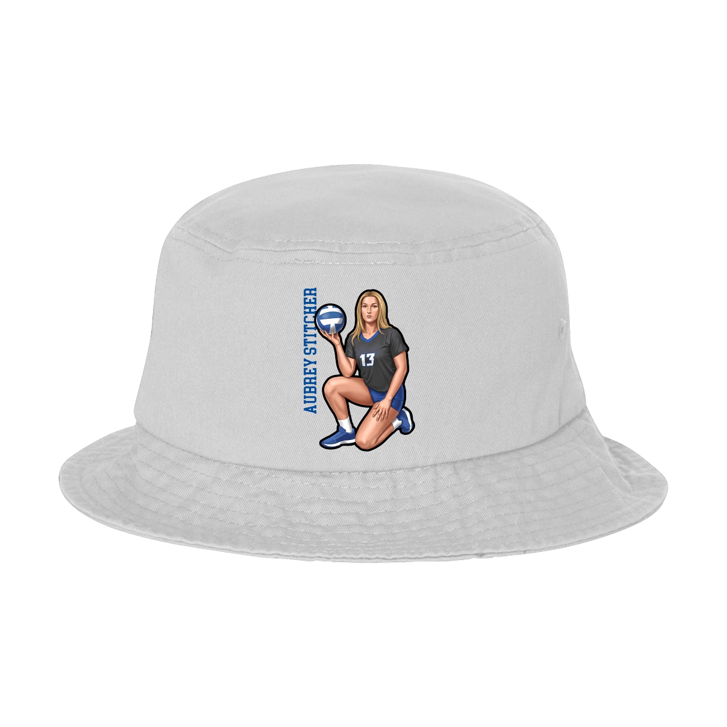 Bucket Cap — Name Vertical in White