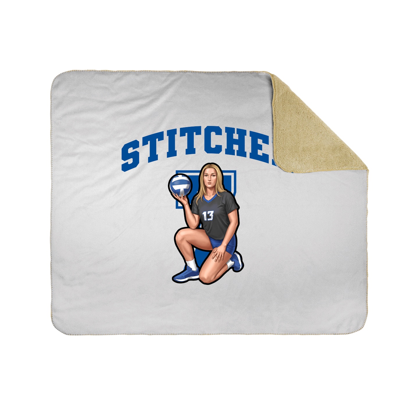 Throw Blanket — Number in White