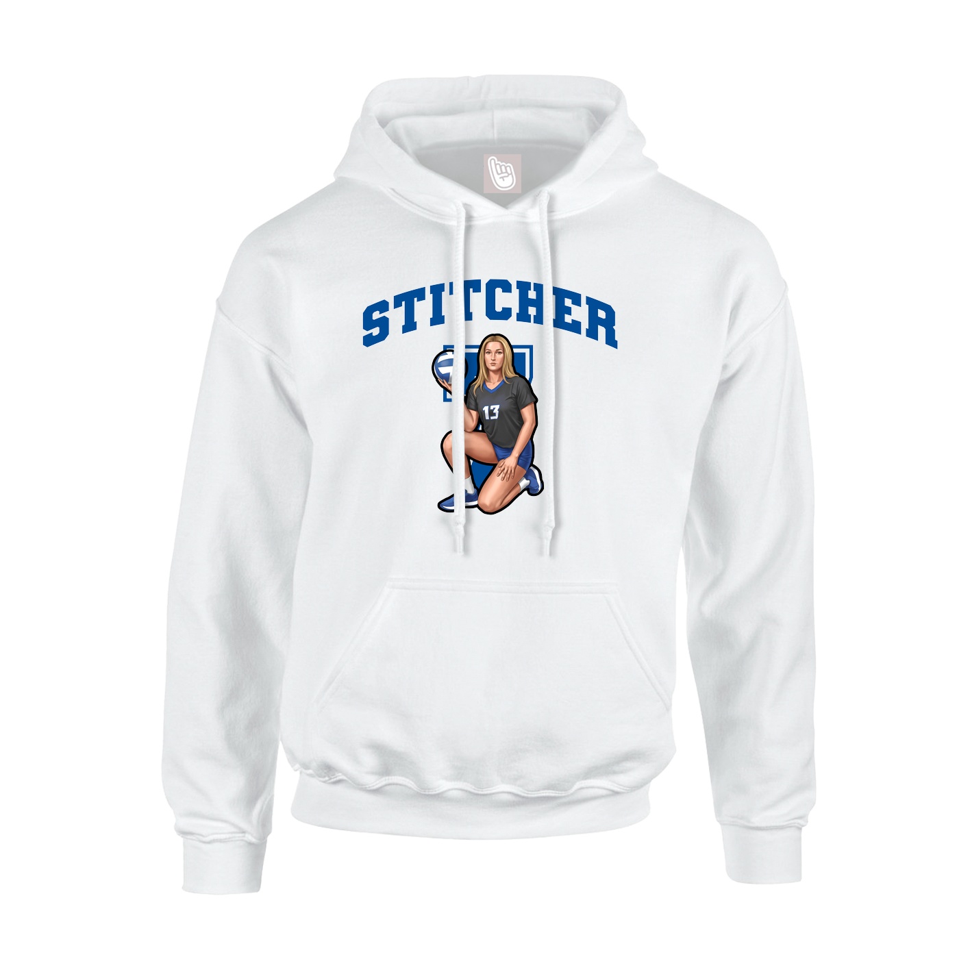 Hoodie — Number in White