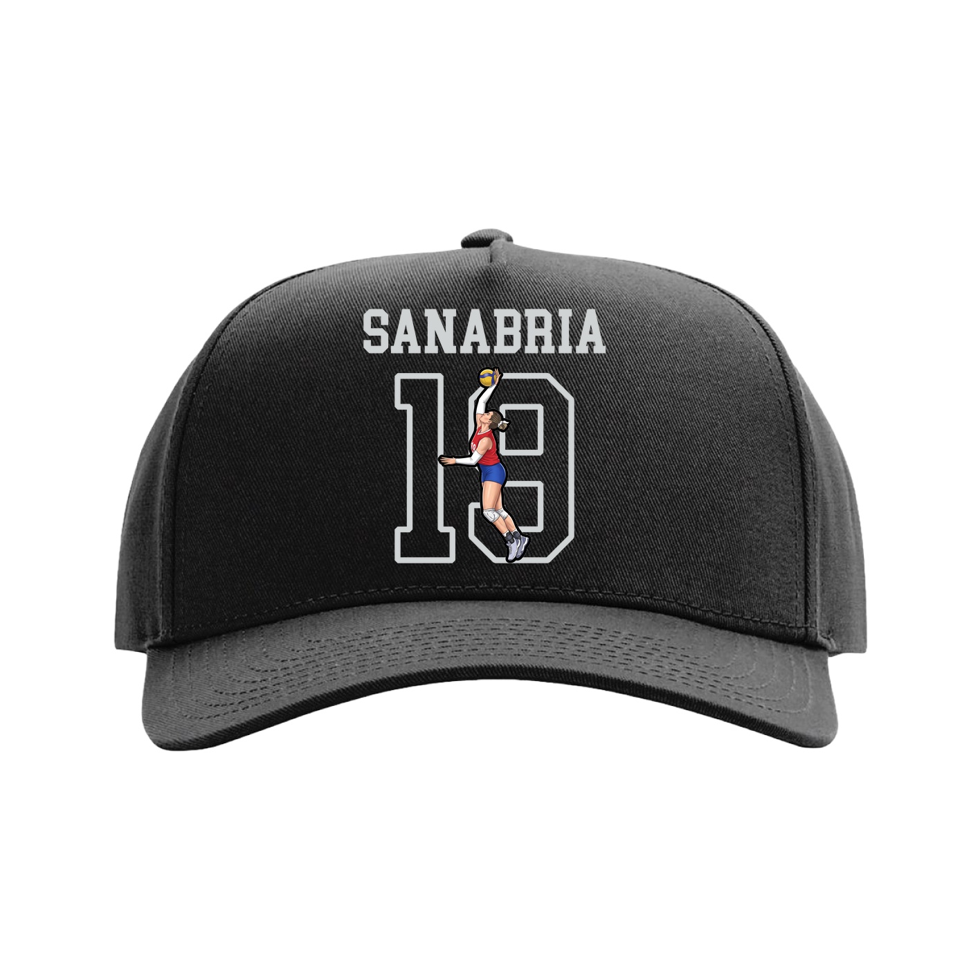 Full Fabric Five-Panel Champ Cap — Shirsey in Black