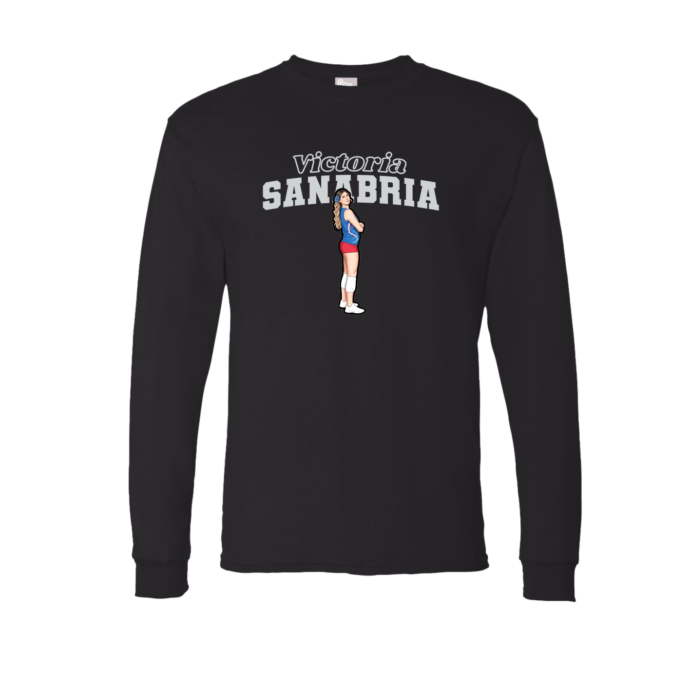 Long Sleeve Tee — Name Arch in Black