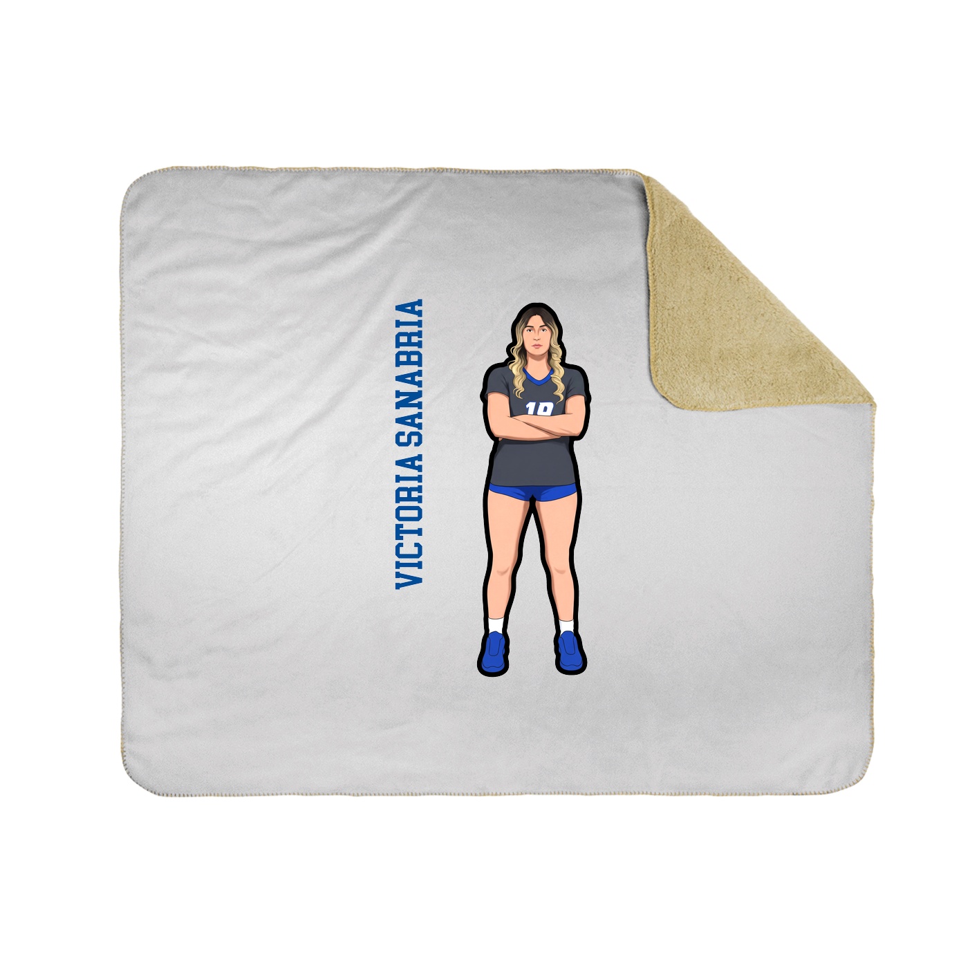 Throw Blanket — Name Vertical in White