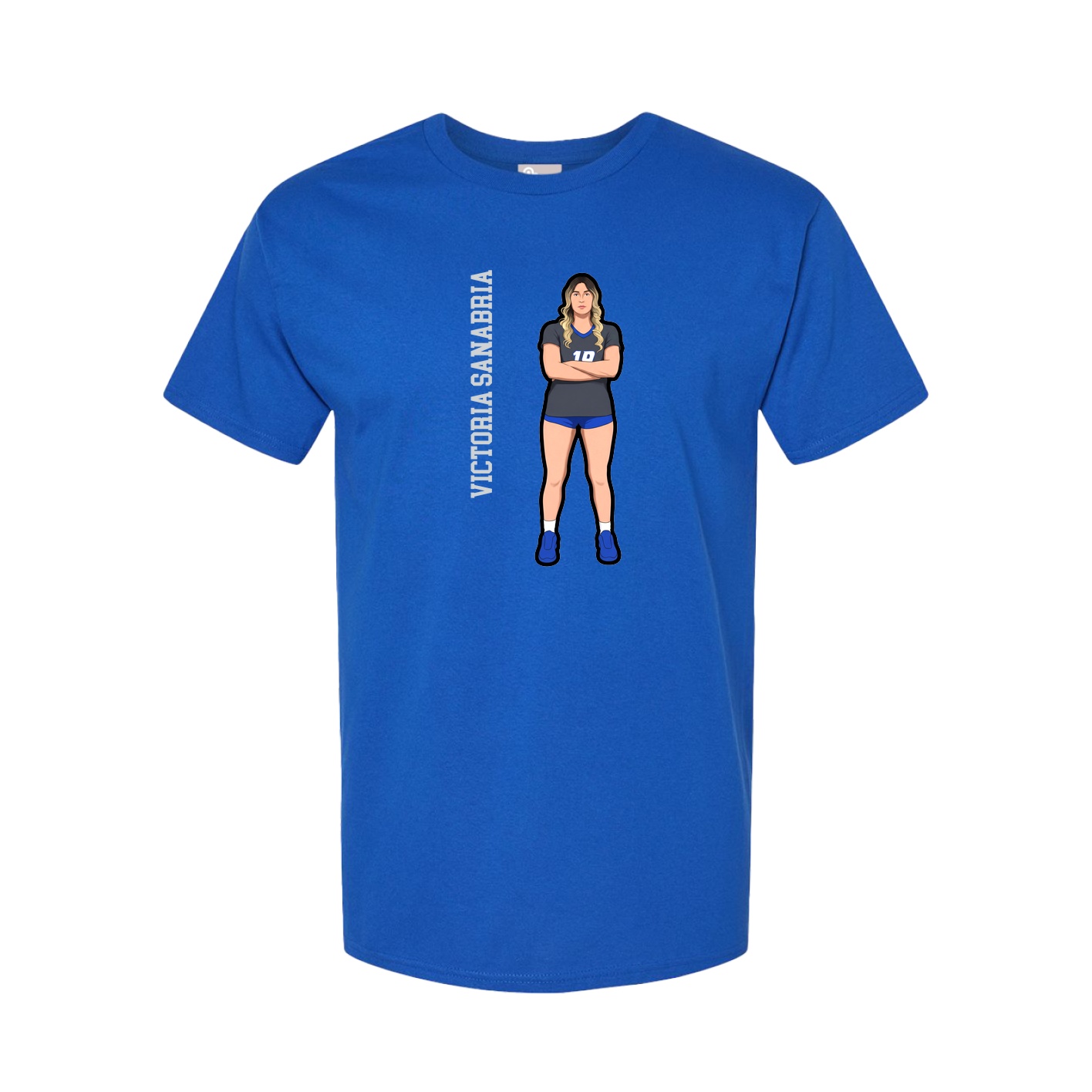 Youth Tee — Name Vertical in Royal