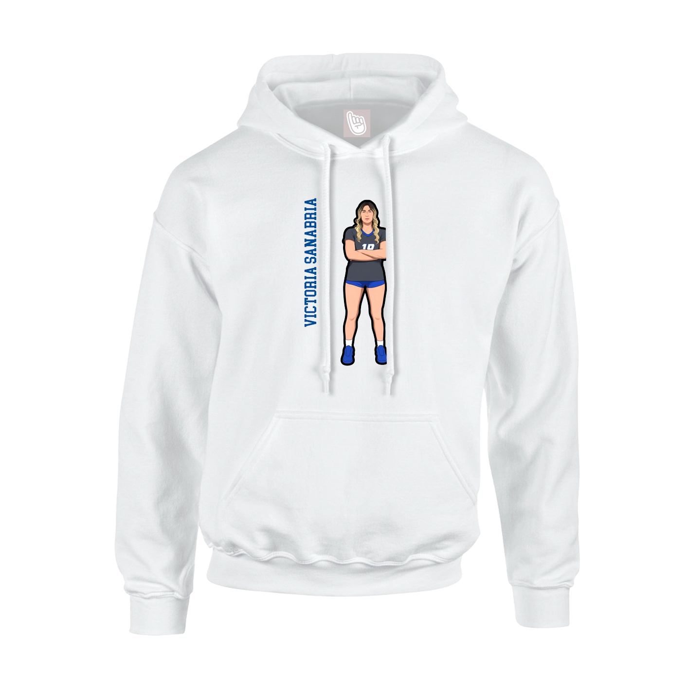 Hoodie — Name Vertical in White