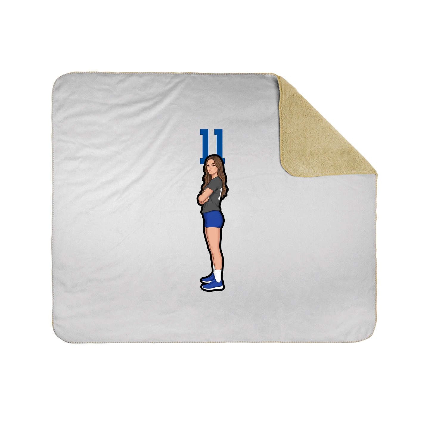 Throw Blanket — Number Top in White