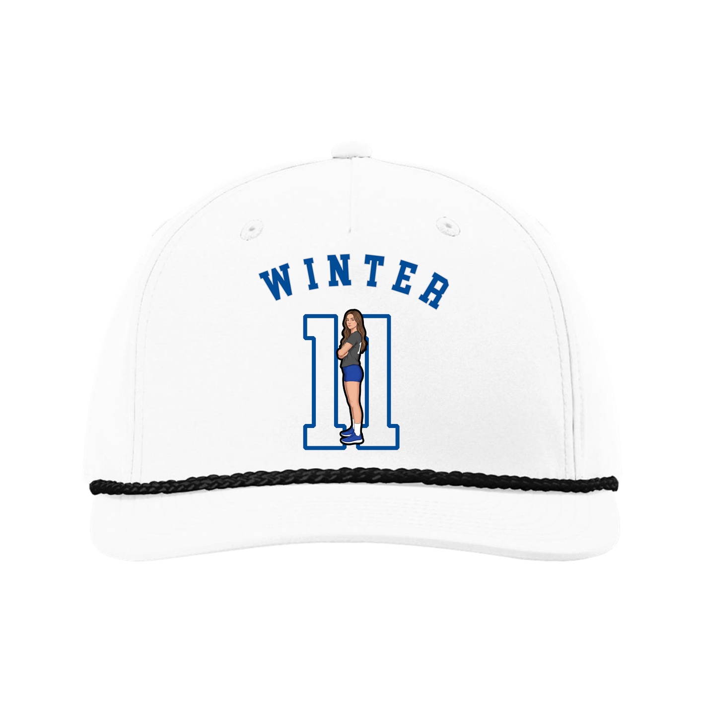 Five-Panel Classic Rope Cap — Shirsey Arch in White