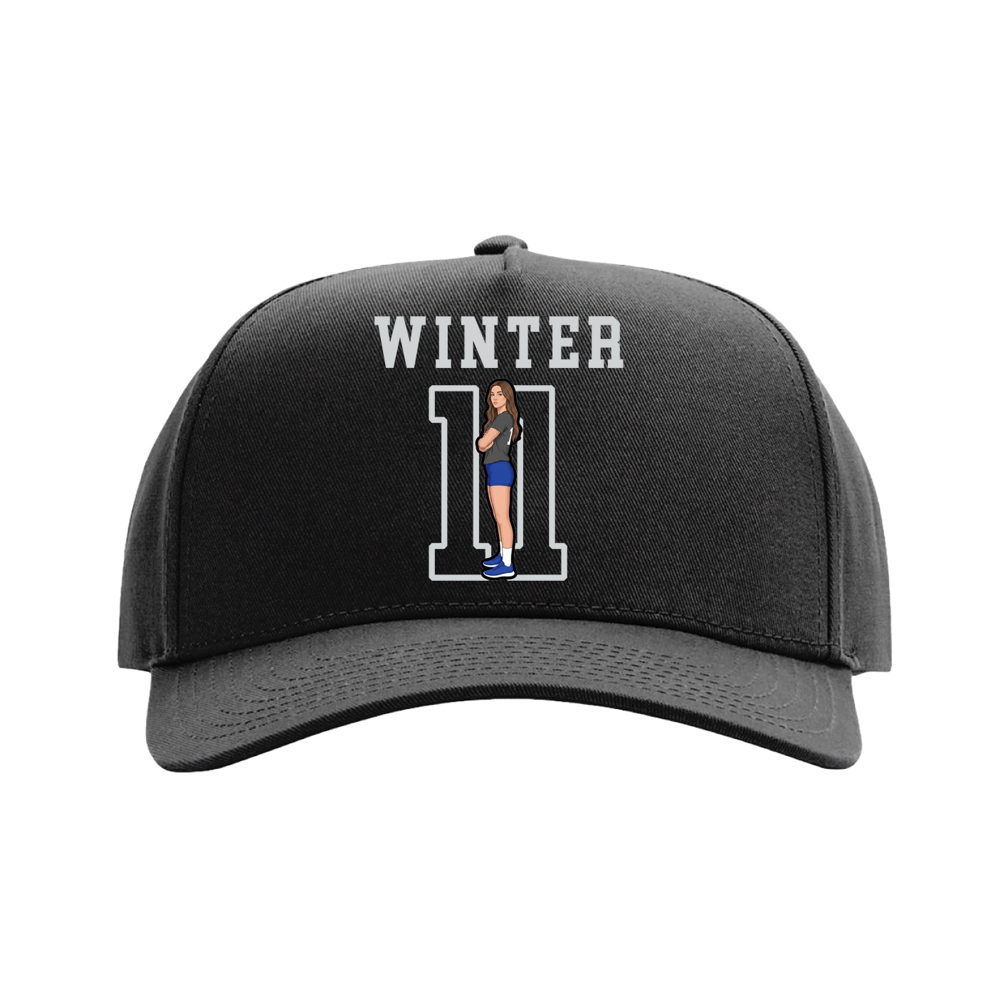 Full Fabric Five-Panel Champ Cap — Shirsey in Black