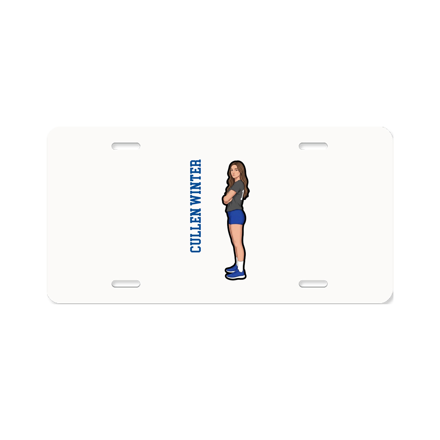 License Plate — Name Vertical in Classic