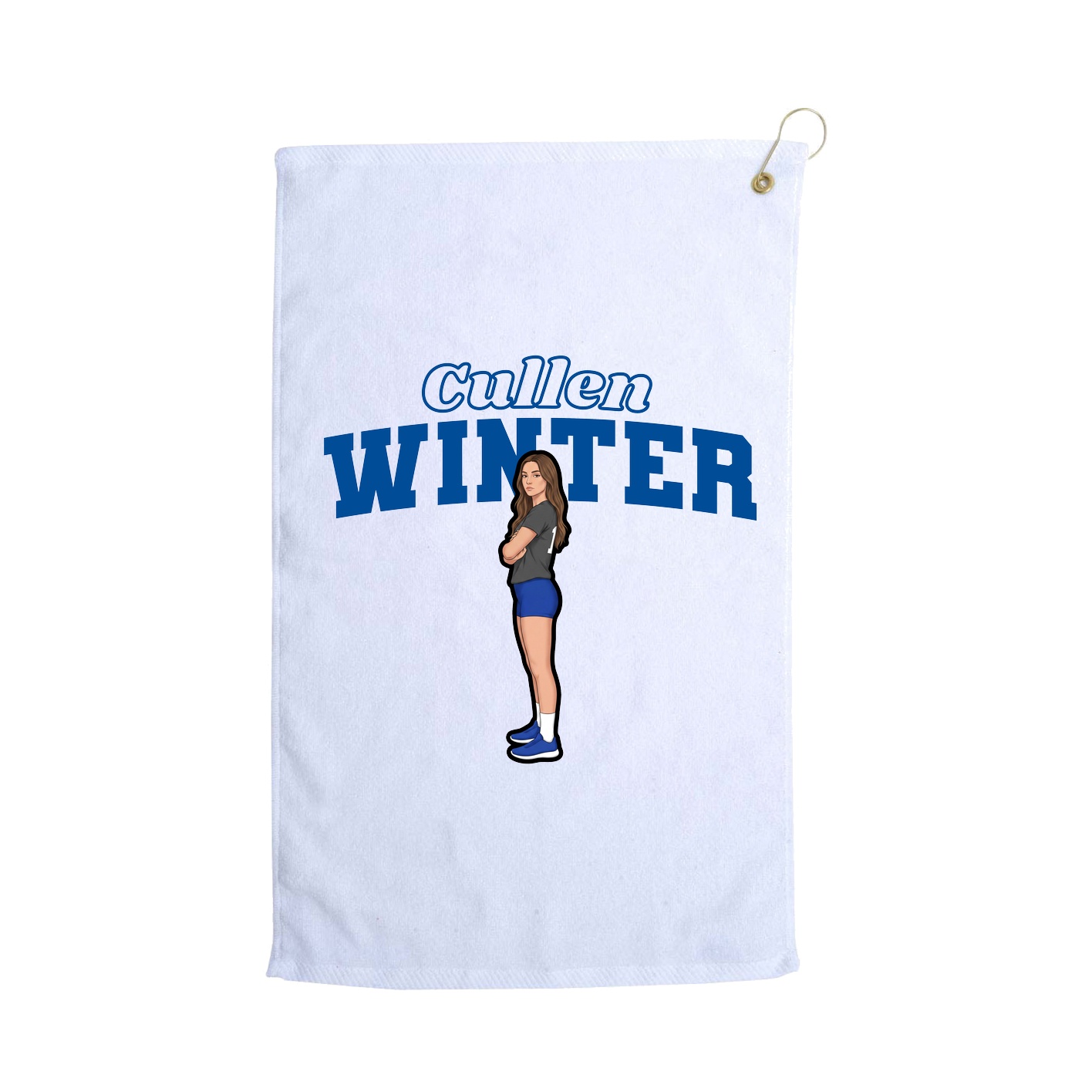 Golf Towel — Name Arch in White