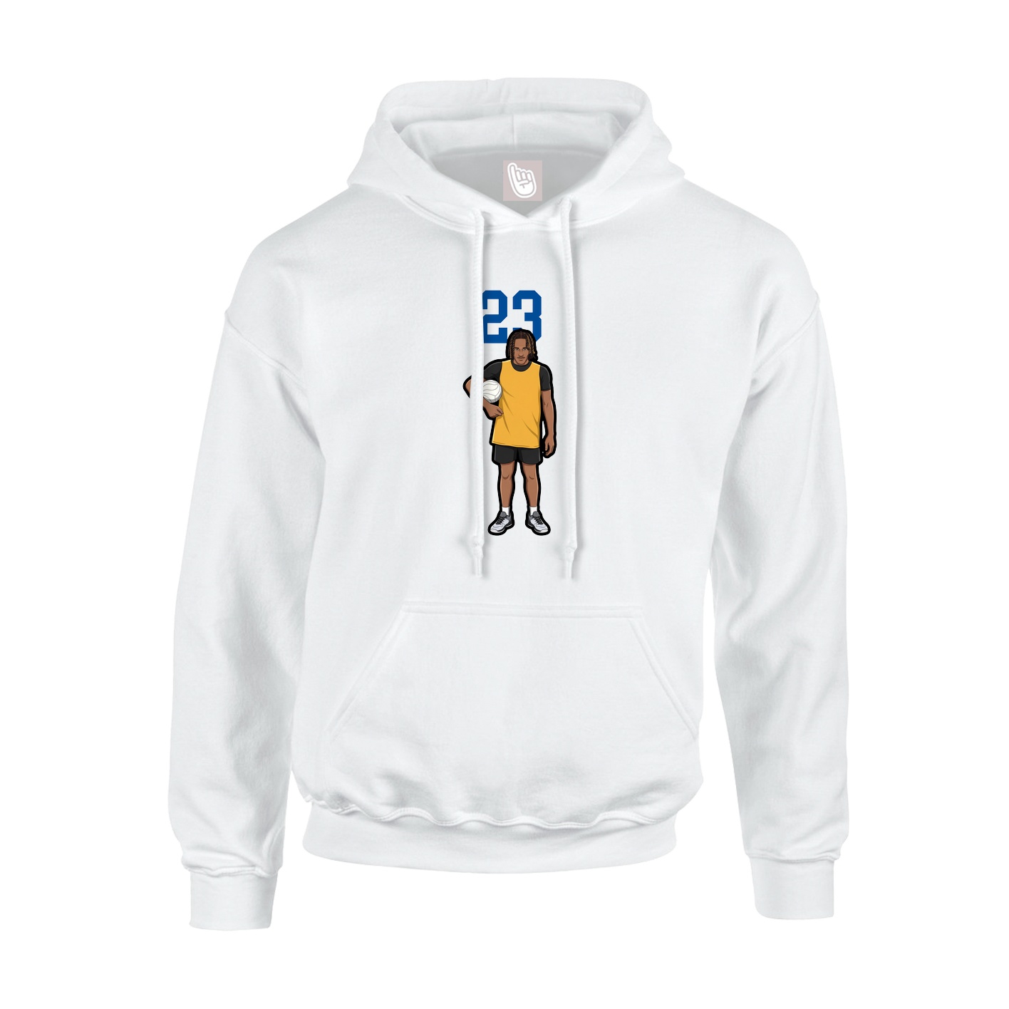 Youth Hoodie — Number Top in White