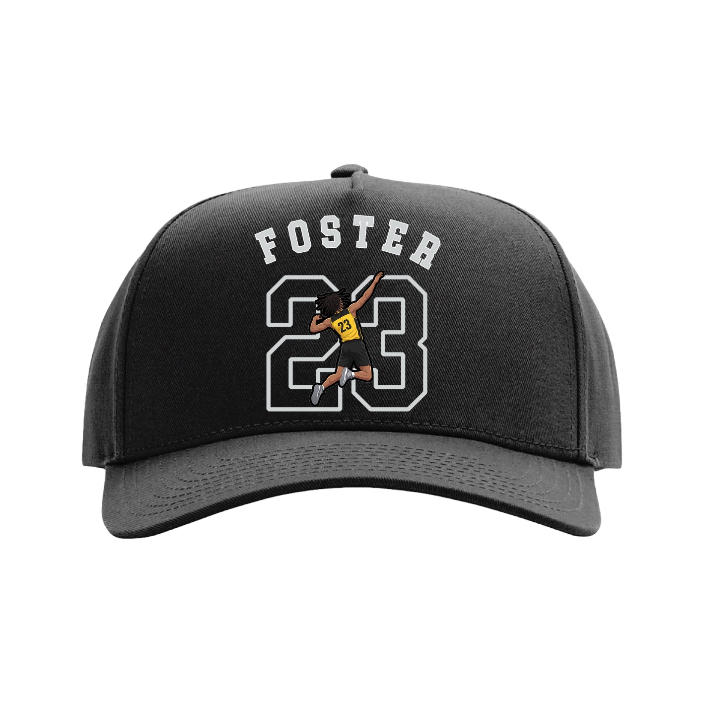 Full Fabric Five-Panel Champ Cap — Shirsey Arch in Black