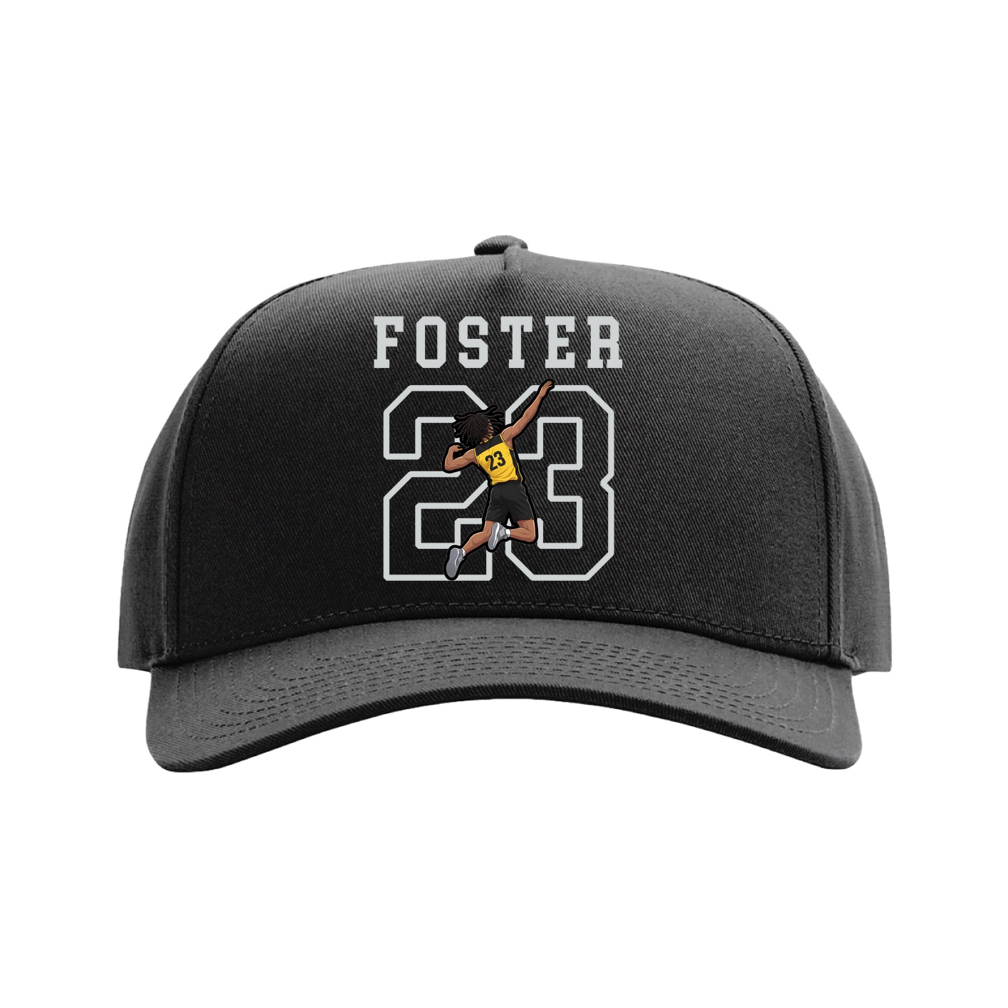 Full Fabric Five-Panel Champ Cap — Shirsey in Black